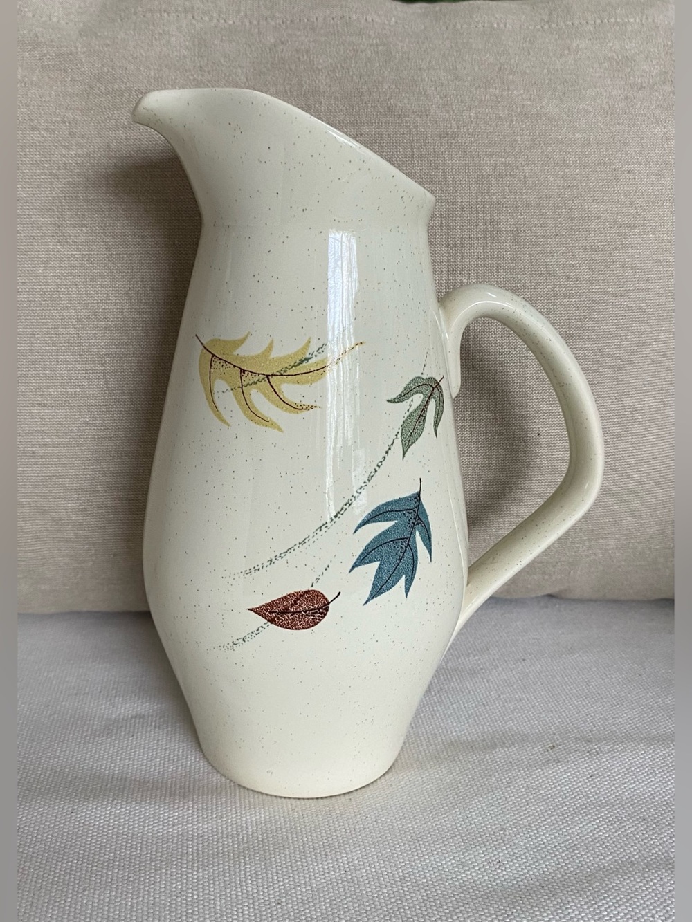 VTG Franciscan Autumn Leaves 28 oz Milk Pitcher Carafe MCM California Pottery